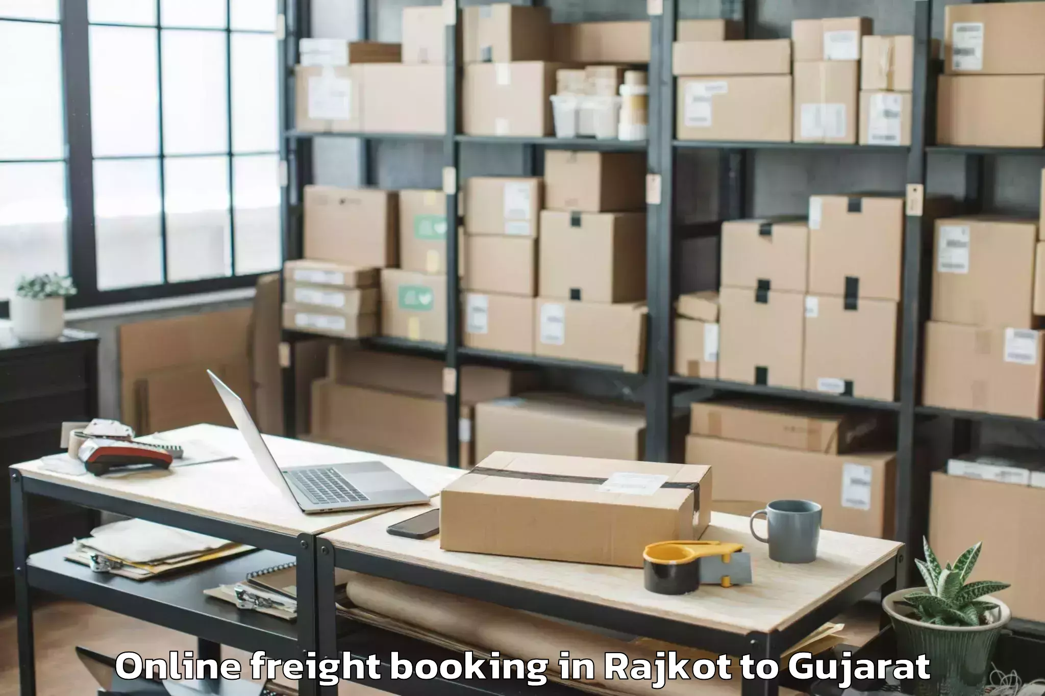 Expert Rajkot to Lavad Online Freight Booking